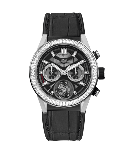 TAG Heuer Carrera Calibre Heuer 02T 45 Chronograph Tourbillon Titanium / Stainless Steel / Baguette / Alligator